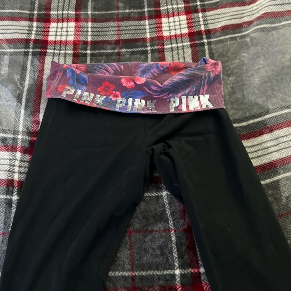 PINK fold over yoga leggings